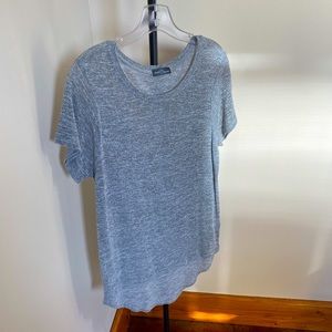 Market & Spruce Short-sleeve High-low Top Grey S